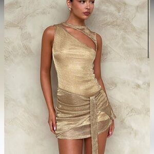 Tiger mist gold dress